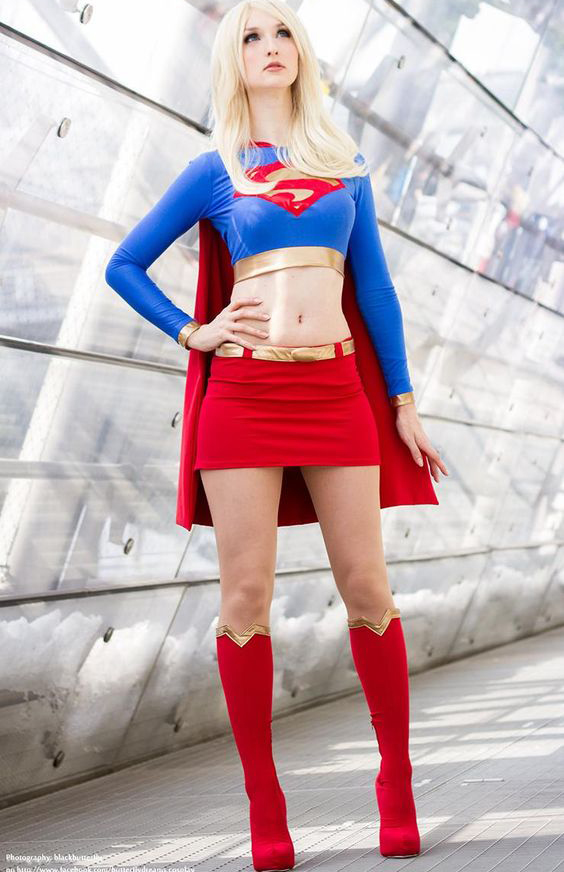 Sexy Tight Supergirl Cosplay Halloween Superhero Costume Spm1610